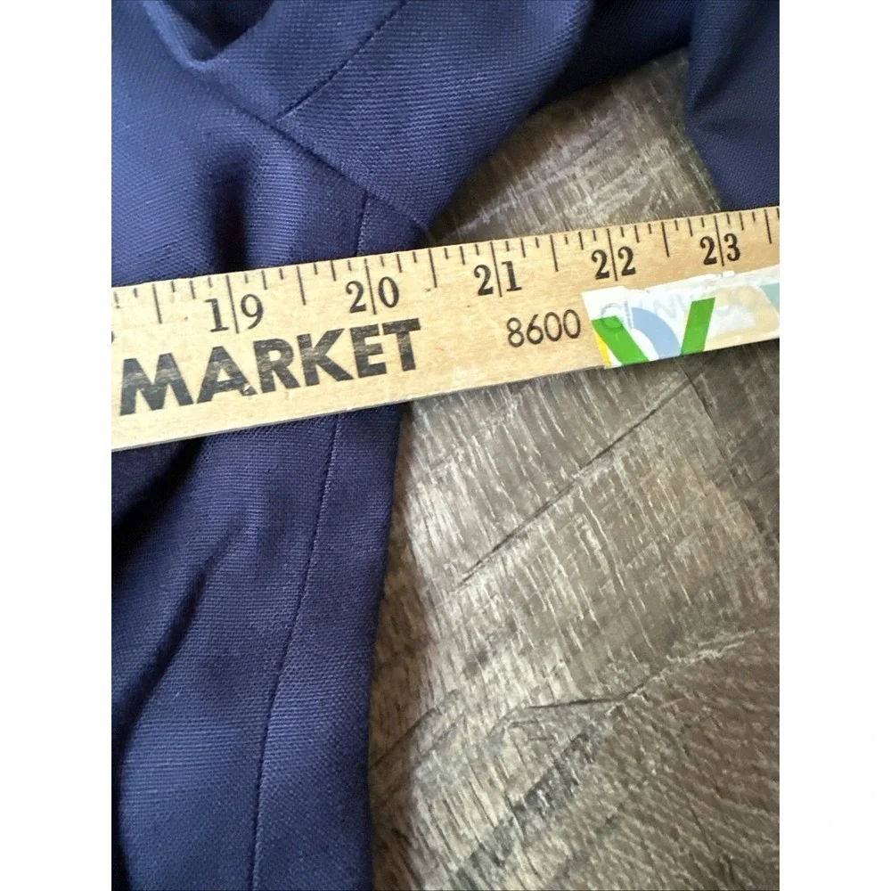 Vintage Talbots Blazer Womens Size 10 Blue One Button Lined Linen Blend USA Made